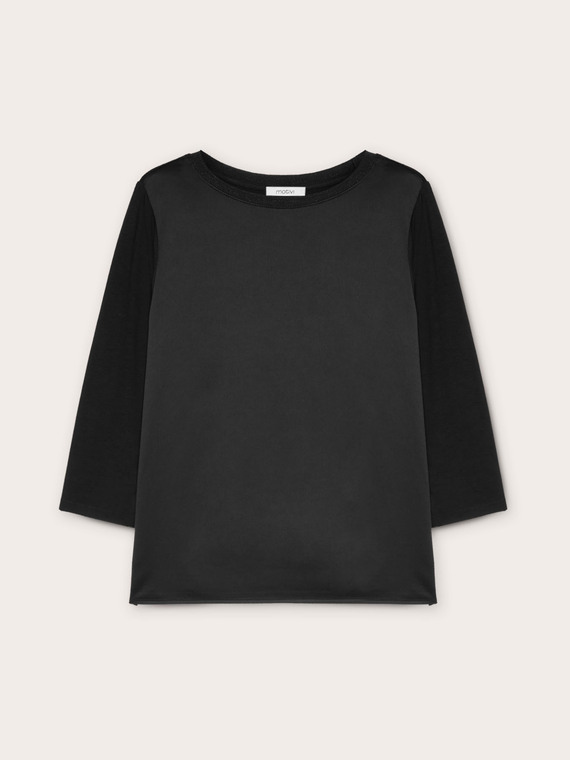 Basic dual fabric T-shirt