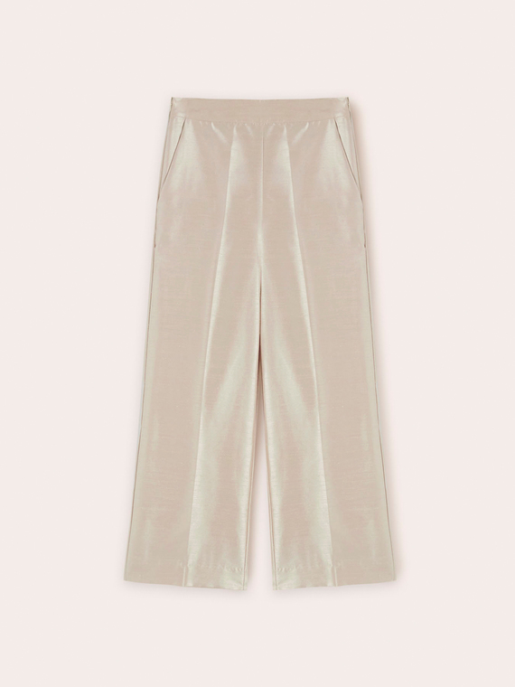 Pantaloni cropped effetto shantung