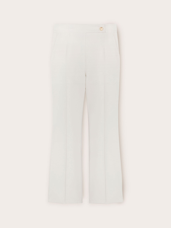 Crepe fabric flared trousers