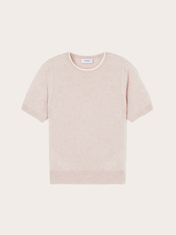 Short-sleeved cashmere sweater