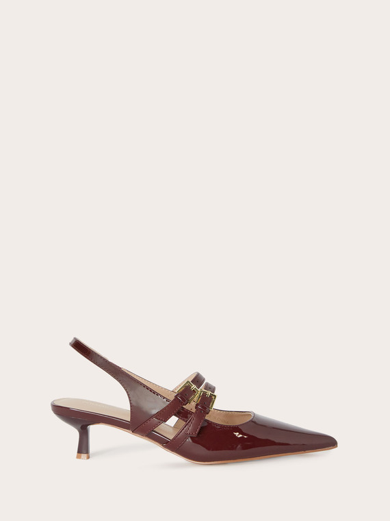 Décolleté slingback in vernice