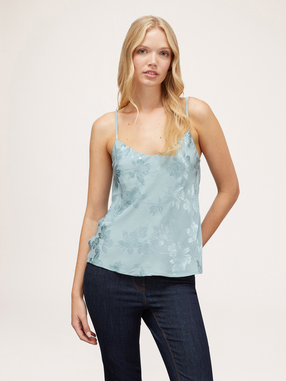 Top in raso jacquard