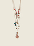 Multi-strand necklace with real shell charms image number 1