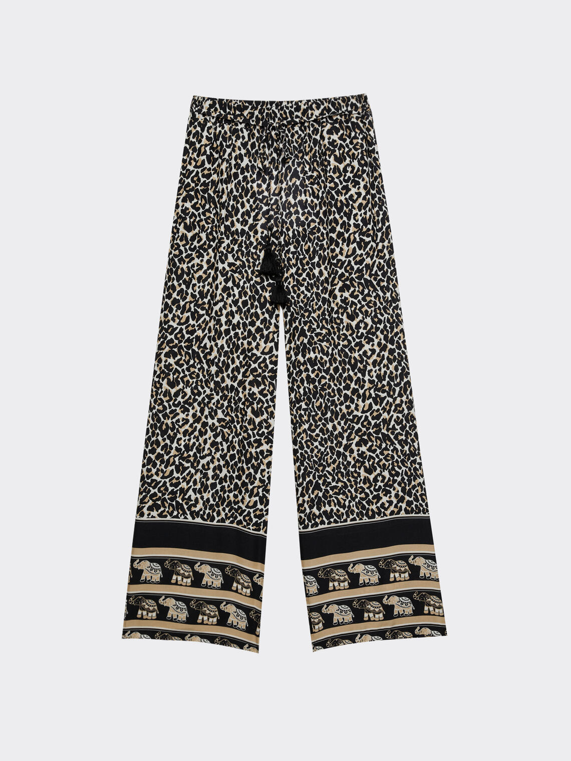 animal print palazzo trousers