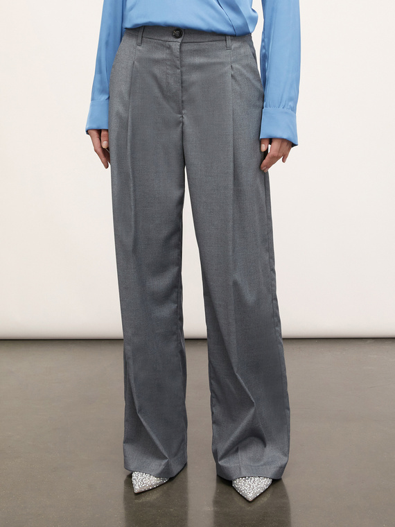 Palazzo trousers with pleats