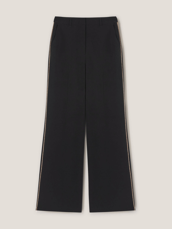 Wide-leg trousers with jewel border