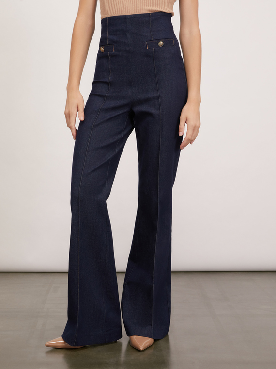 Flared high-waist jeans