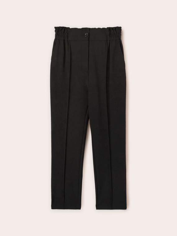 Flowing trousers in crepe fabric