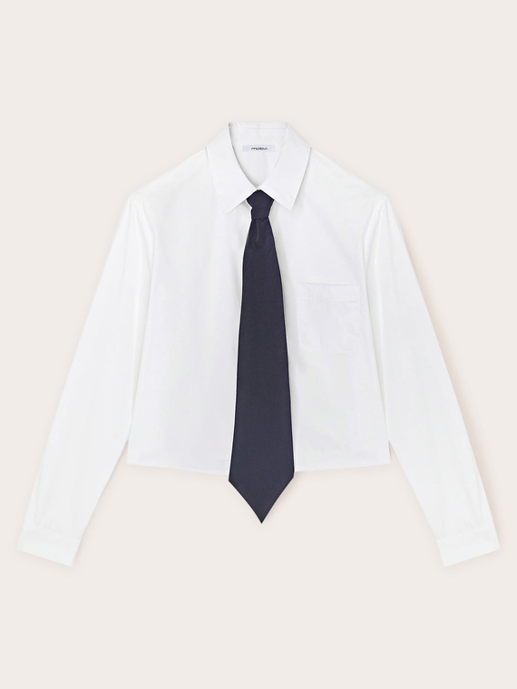 Short shirt with tie