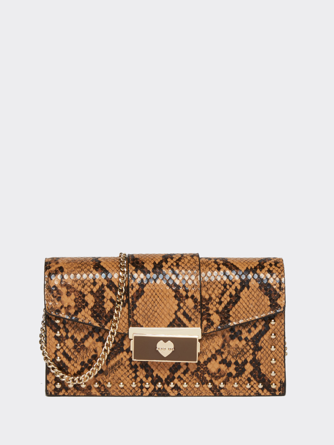 Snakeskin-print clutch bag with shoulder strap - Motivi.com - BG