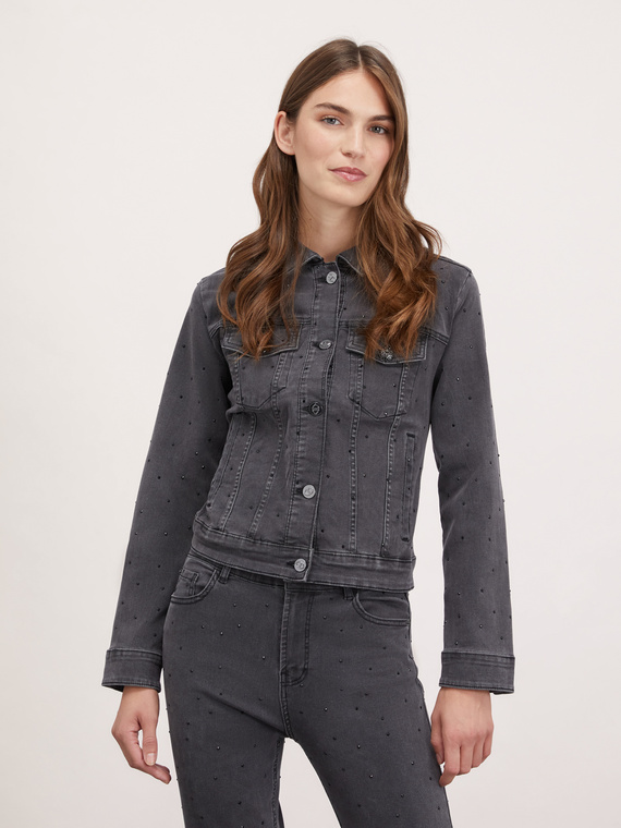 Jacke aus Denim mit Strass