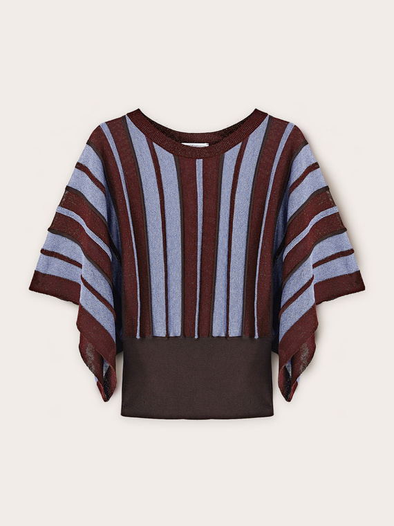 Striped lurex knit sweater