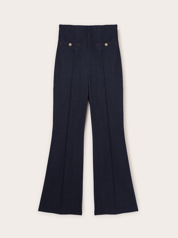 Flared high-waist jeans