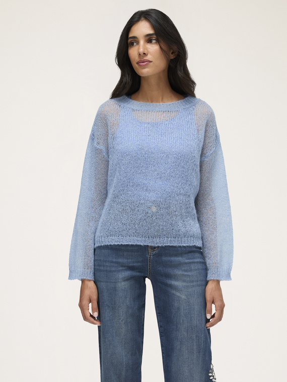 Mohair-Pullover mit rundem Ausschnitt