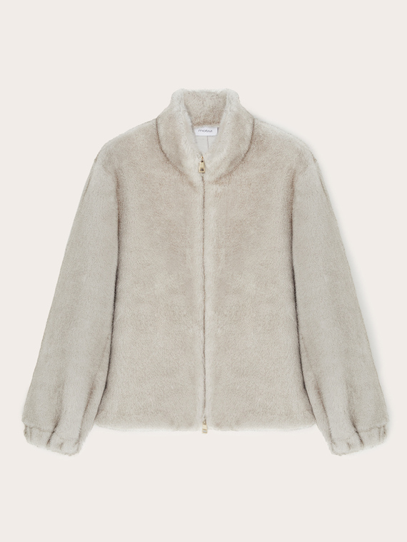 Blouson court effet peluche