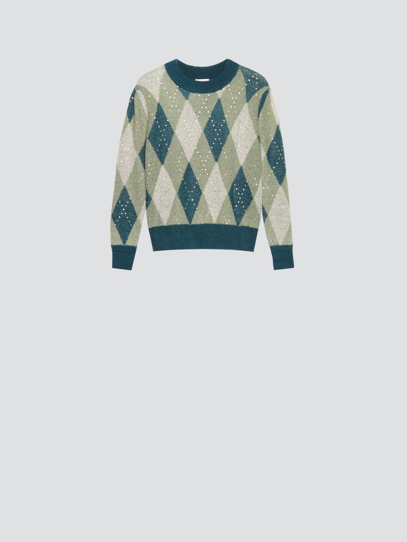 Diamond pattern jacquard sweater