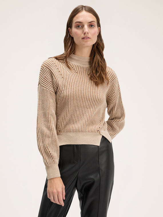 Pull en maille vanisée de laine mélangée