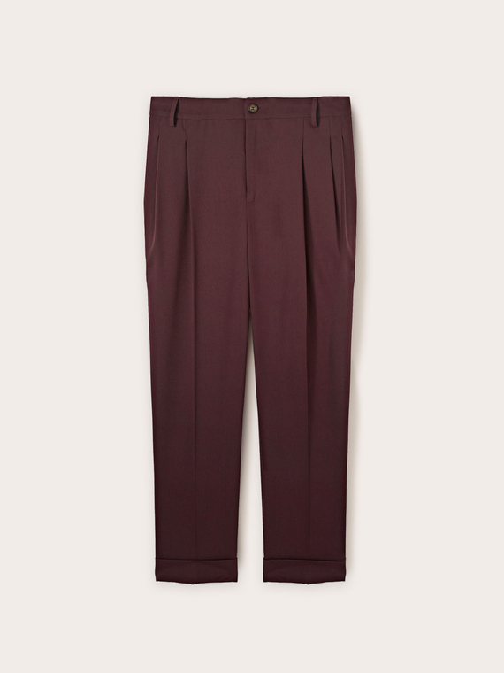 Pantaloni regular con pieghe