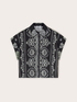Short shirt with ethnic pattern image number 5