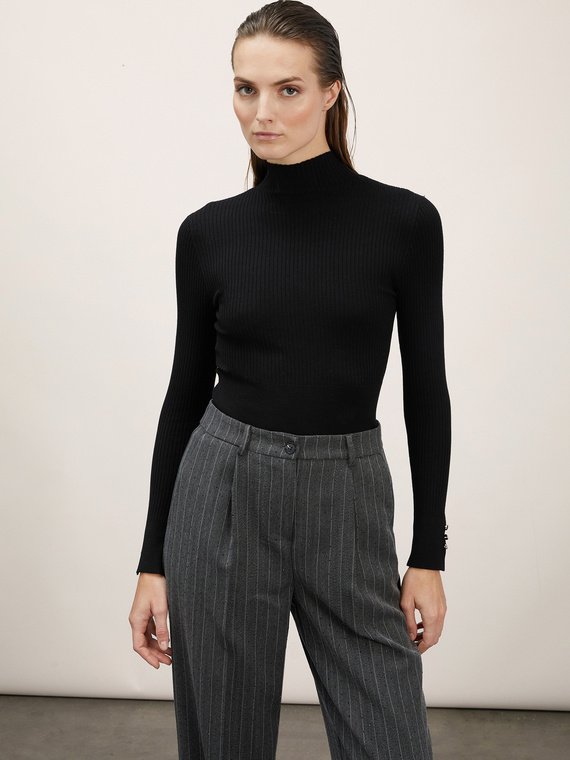 Ribbed turtleneck sweater