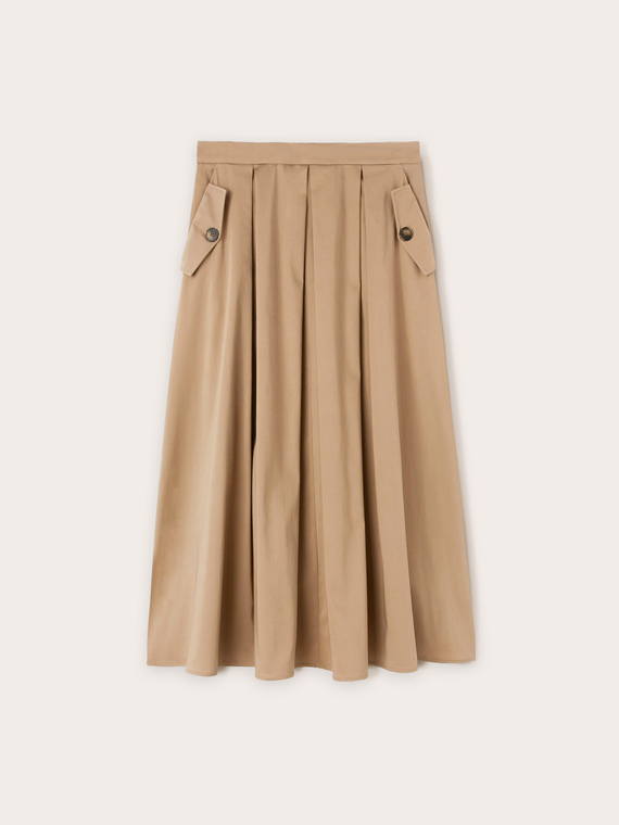 Midi skirt with split pleats