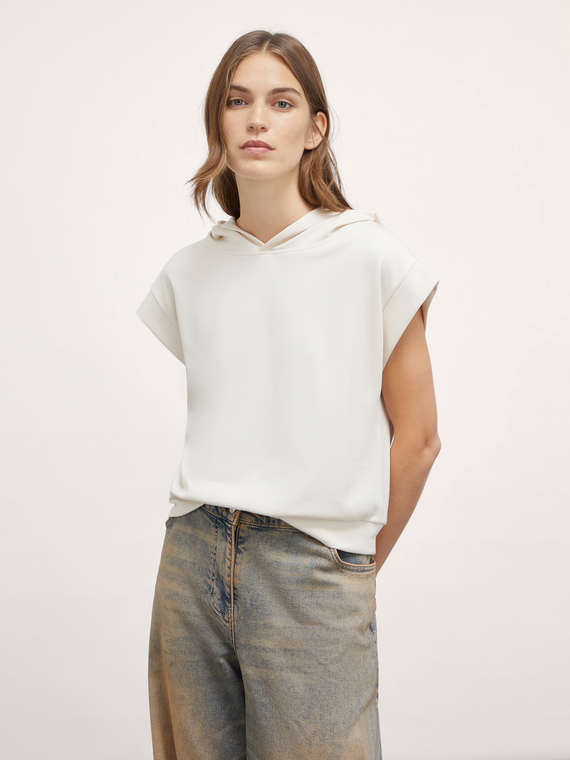 Modal blend sleeveless sweatshirt