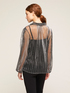 Blusa plissé lurex con top interno image number 1