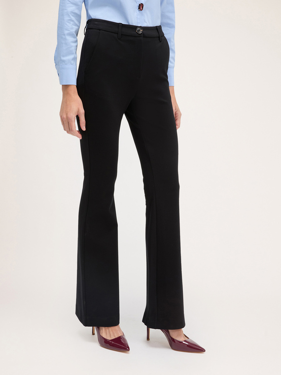 Pantalon flare en polyviscose