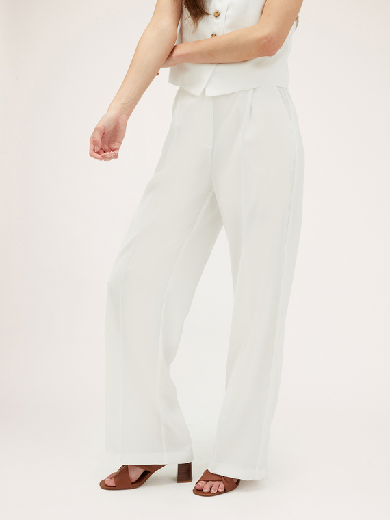 Pantalon palazzo à plis