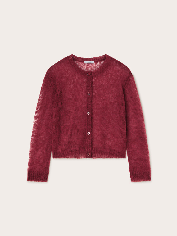 Cardigan mit rundem Ausschnitt aus Mohair-Gemisch