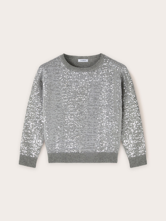 Maglia misto lana full paillettes