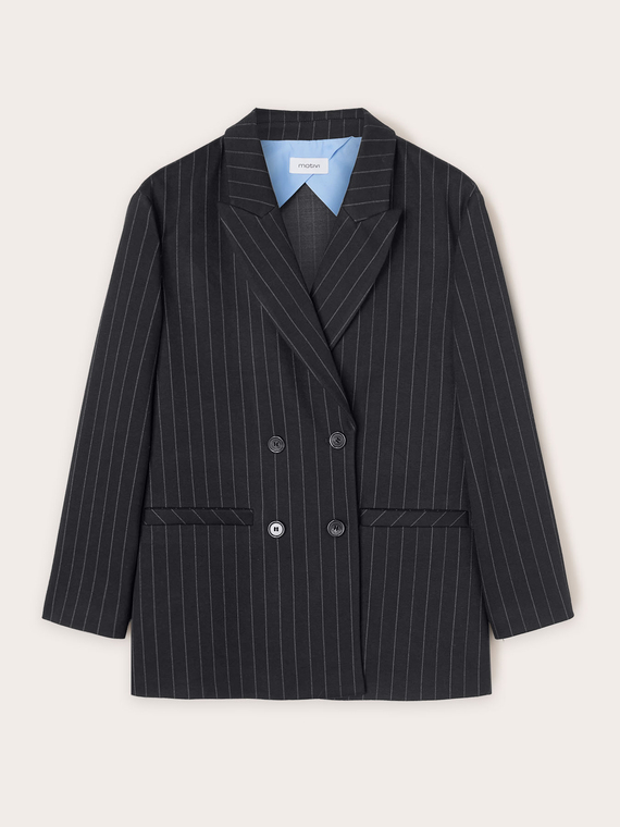 Pinstriped double-breasted jacket