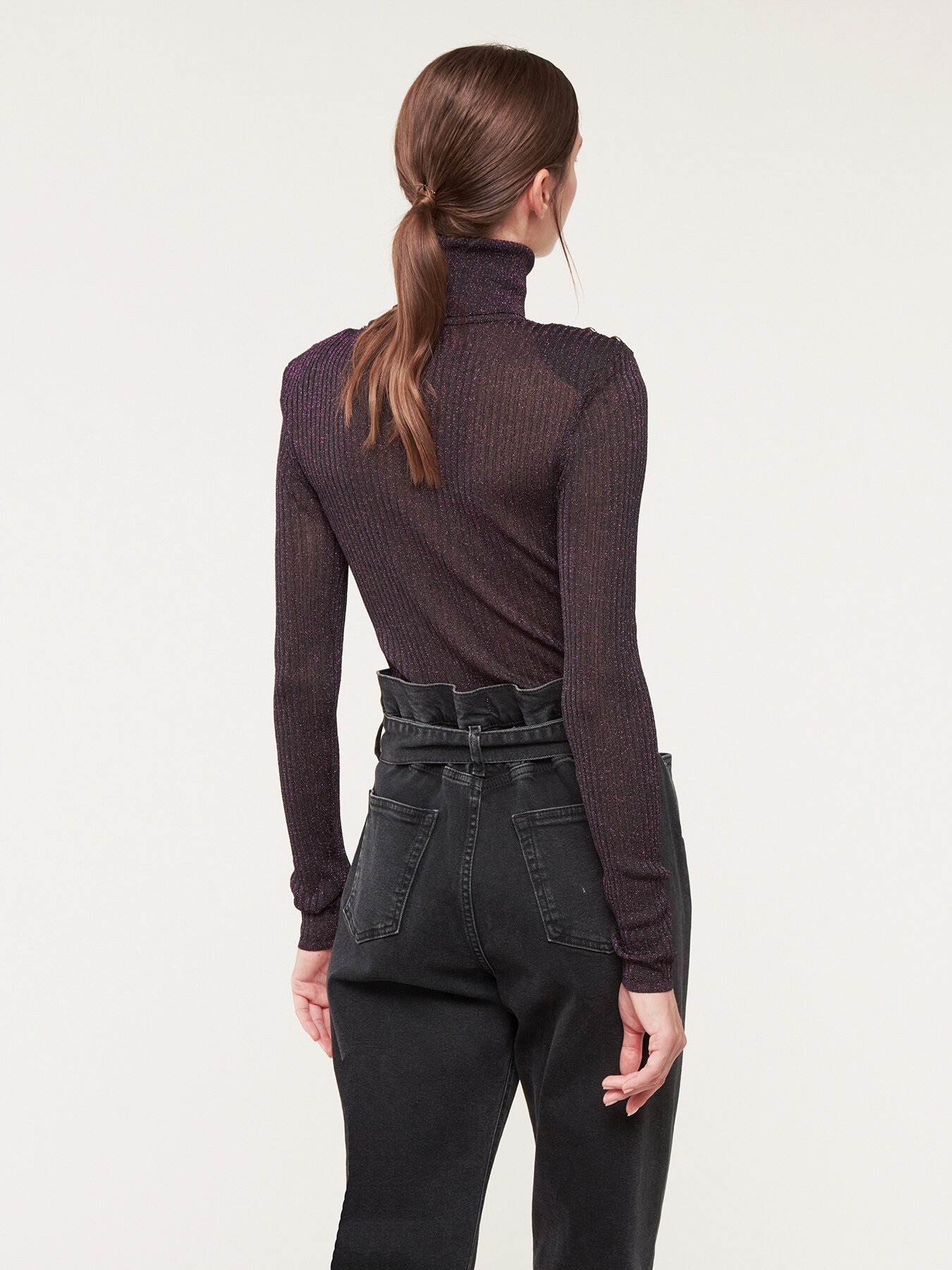 Ribbed Turtleneck Pullover