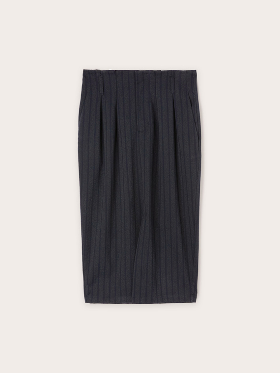 Pinstriped midi skirt