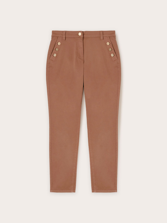 Pantaloni regular con bottoni metallici