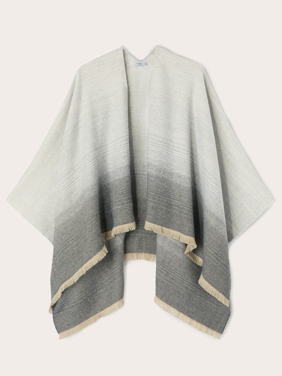 Nuanced effect jacquard poncho