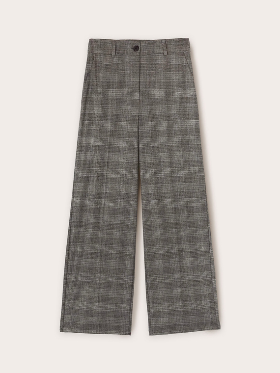 Check patterned palazzo trousers