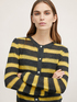 Cardigan in maglia a righe jacquard misto lana image number 2