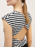 Striped cut-out motif T-shirt image number 2