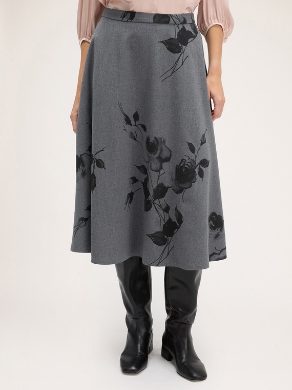 Floral patterned circle skirt