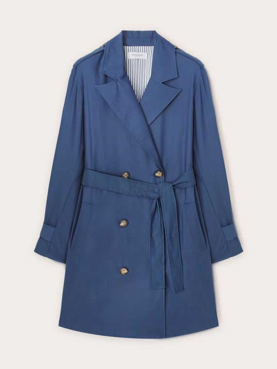 Short double-breasted trench coat