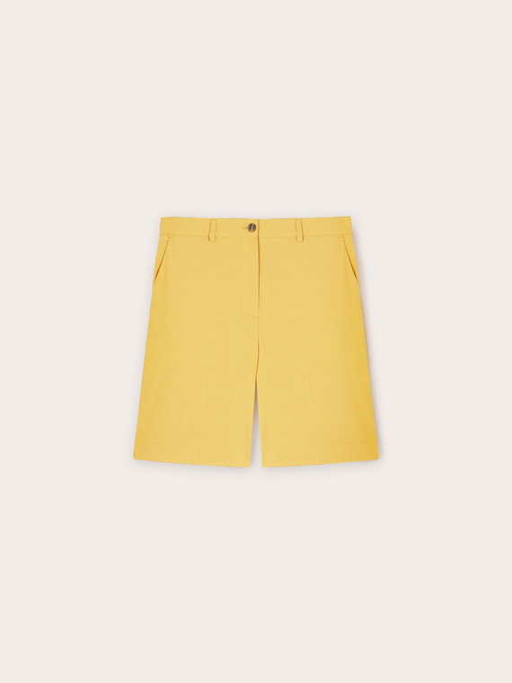 Bermuda shorts in viscose linen