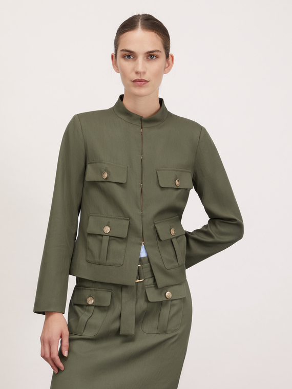 Safari jacket with pockets