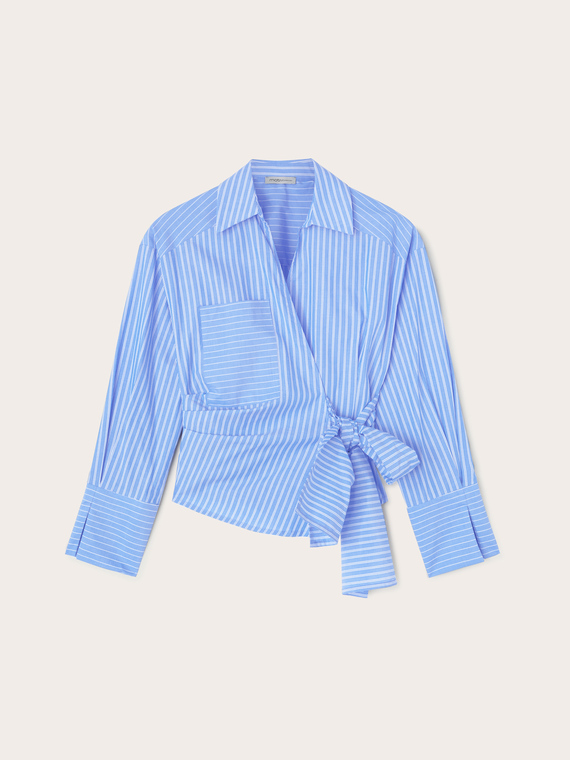 Camicia con incrocio a righe