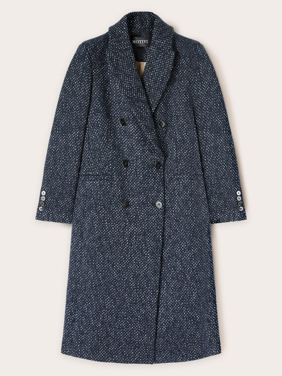 Manteau à double boutonnage teint en fil