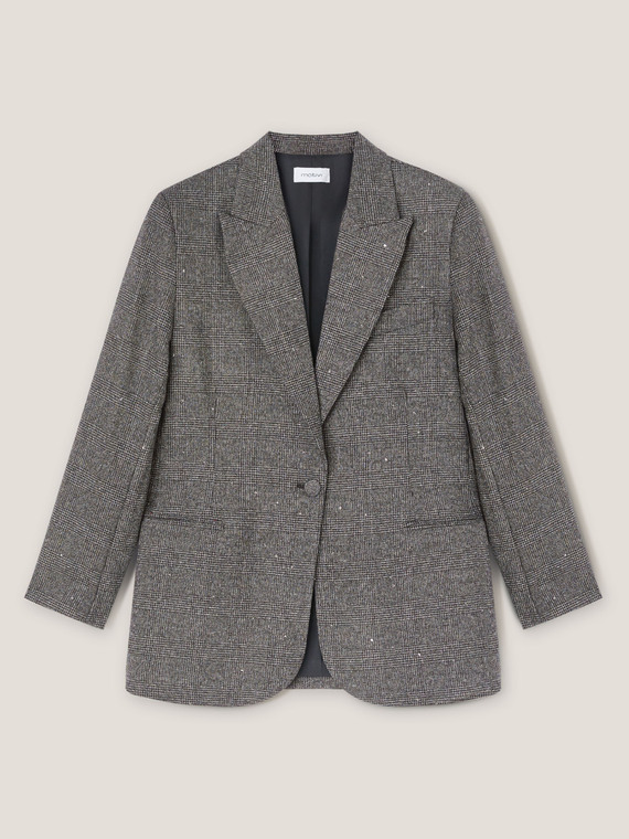 Blazer monopetto fantasia check