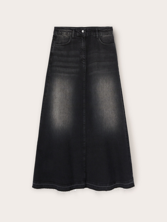 Long denim skirt