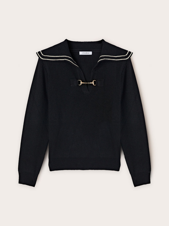 Sweater with sailor collar