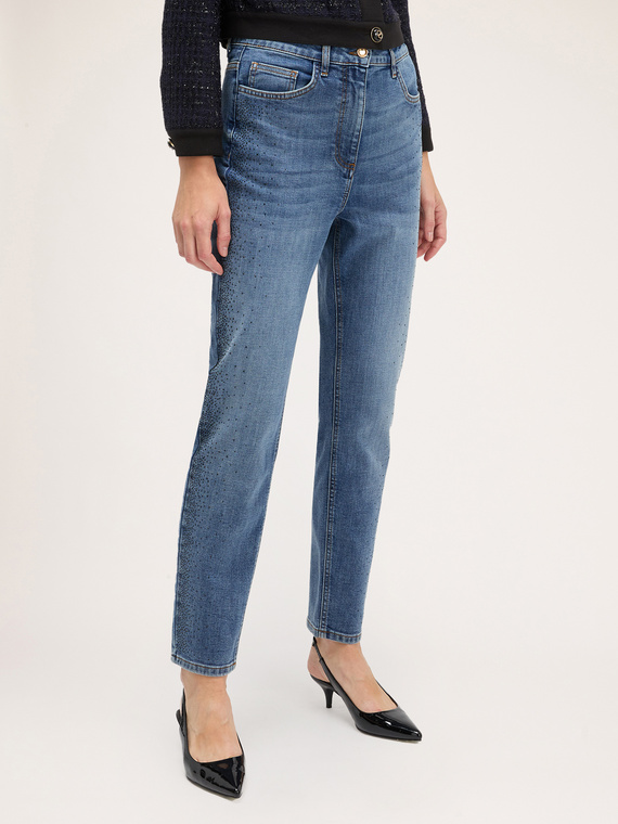 Regular-Jeans mit Strass