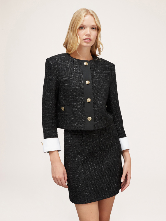 Lurex tweed jacket with removable cuffs